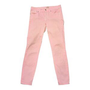 J. Crew Women's Toothpick Skinny Jeans Stretch Mid-Rise Pink Denim Size 27"